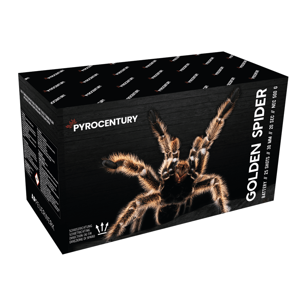 Pyrocentury Golden Spider 25 Schuss Feuerwerksbatterie (Charge 2024)