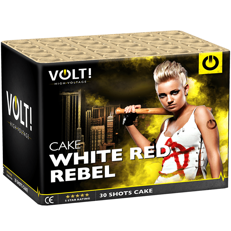 VOLT! White Red Rebel 30 Schuss Batterie