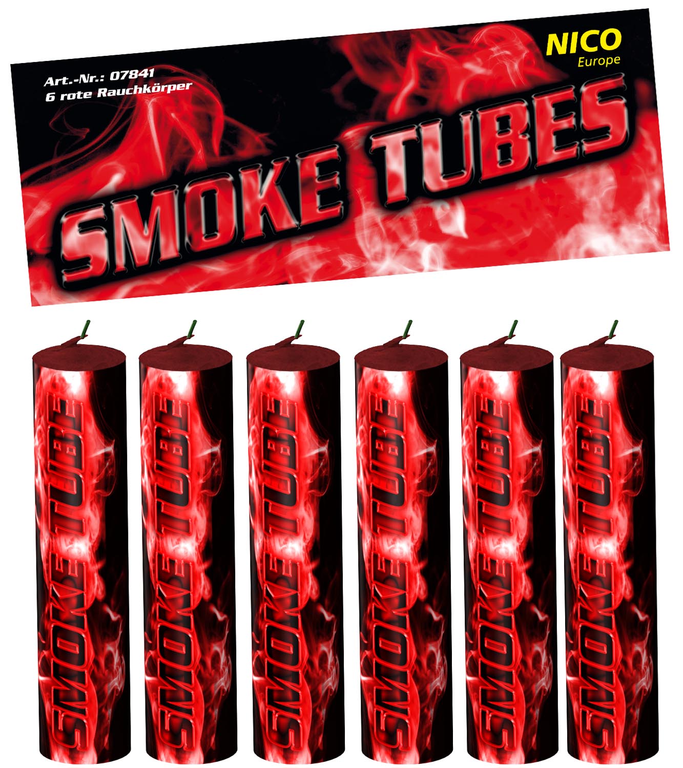 Nico Smoke Rauch Tubes Rot (6er- Packung)