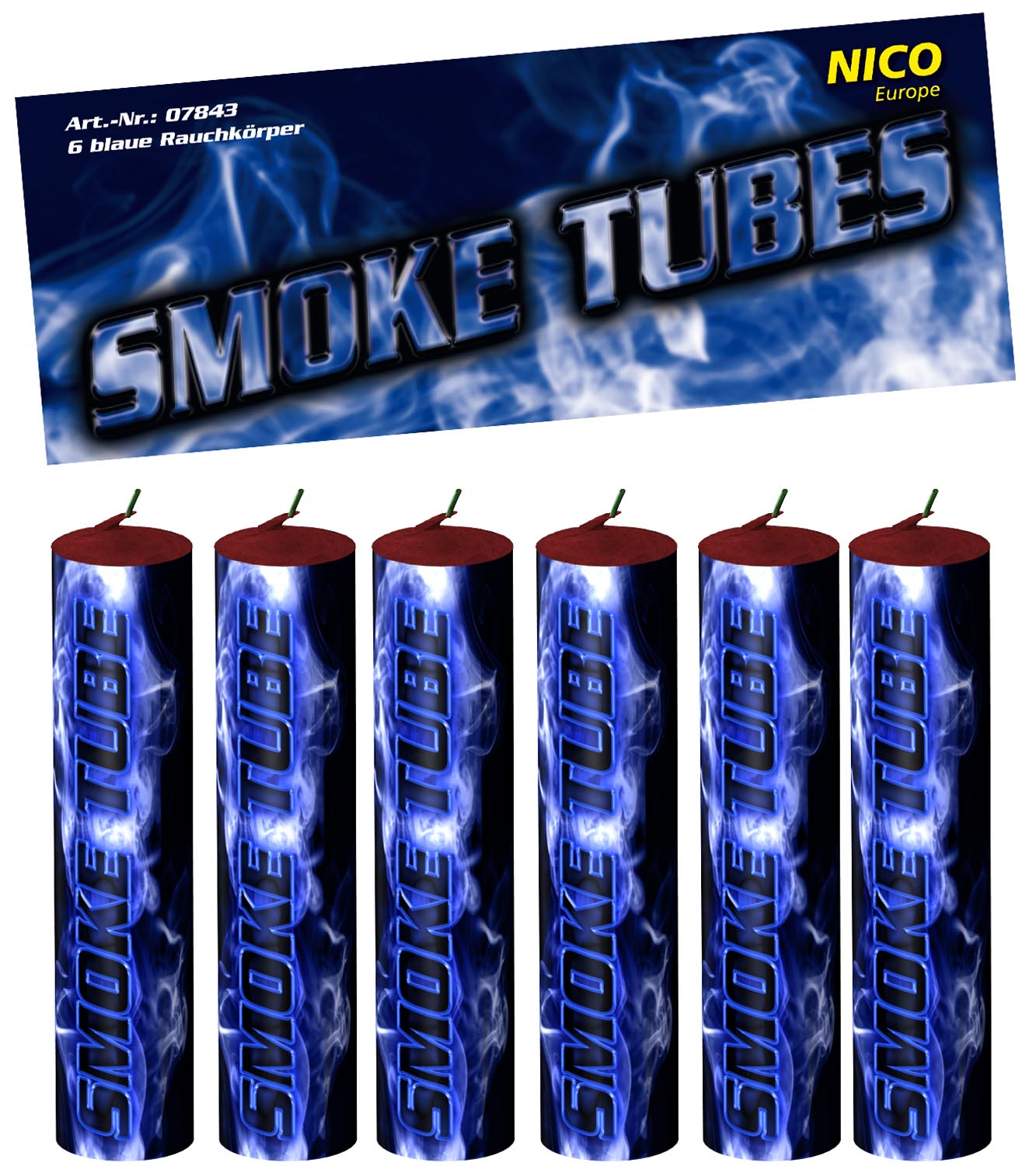 Nico Smoke Rauch Tubes Blau (6er- Packung)