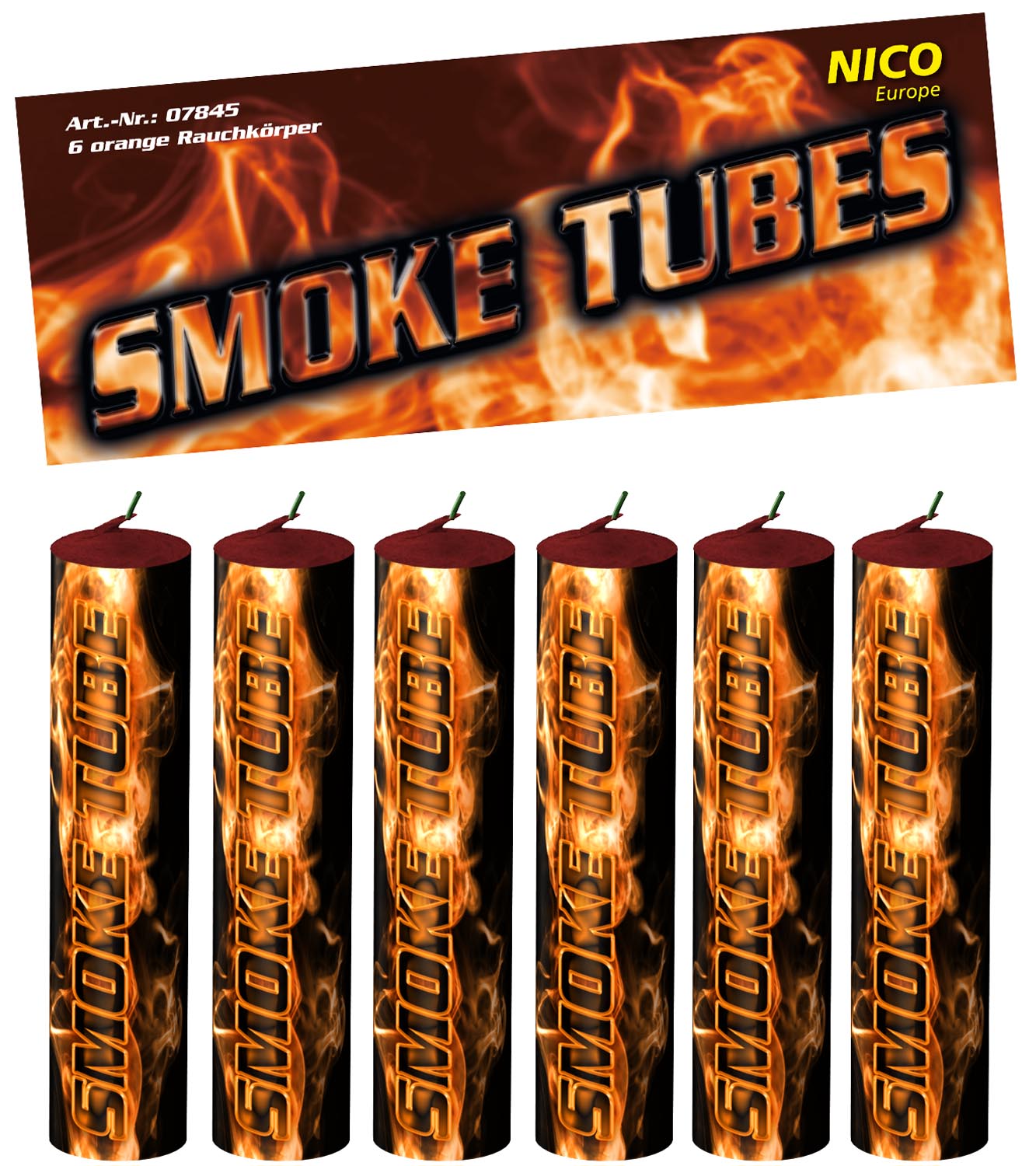 Nico Smoke Rauch Tubes Orange (6er- Packung)