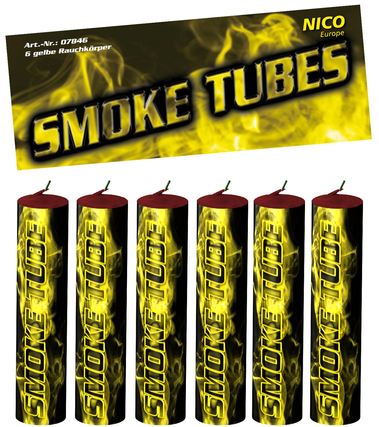 Nico Smoke Rauch Tubes Gelb (6er- Packung)