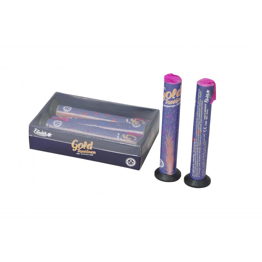 Funke Gold-Fontänen mit Farbsternen (4 Stück)