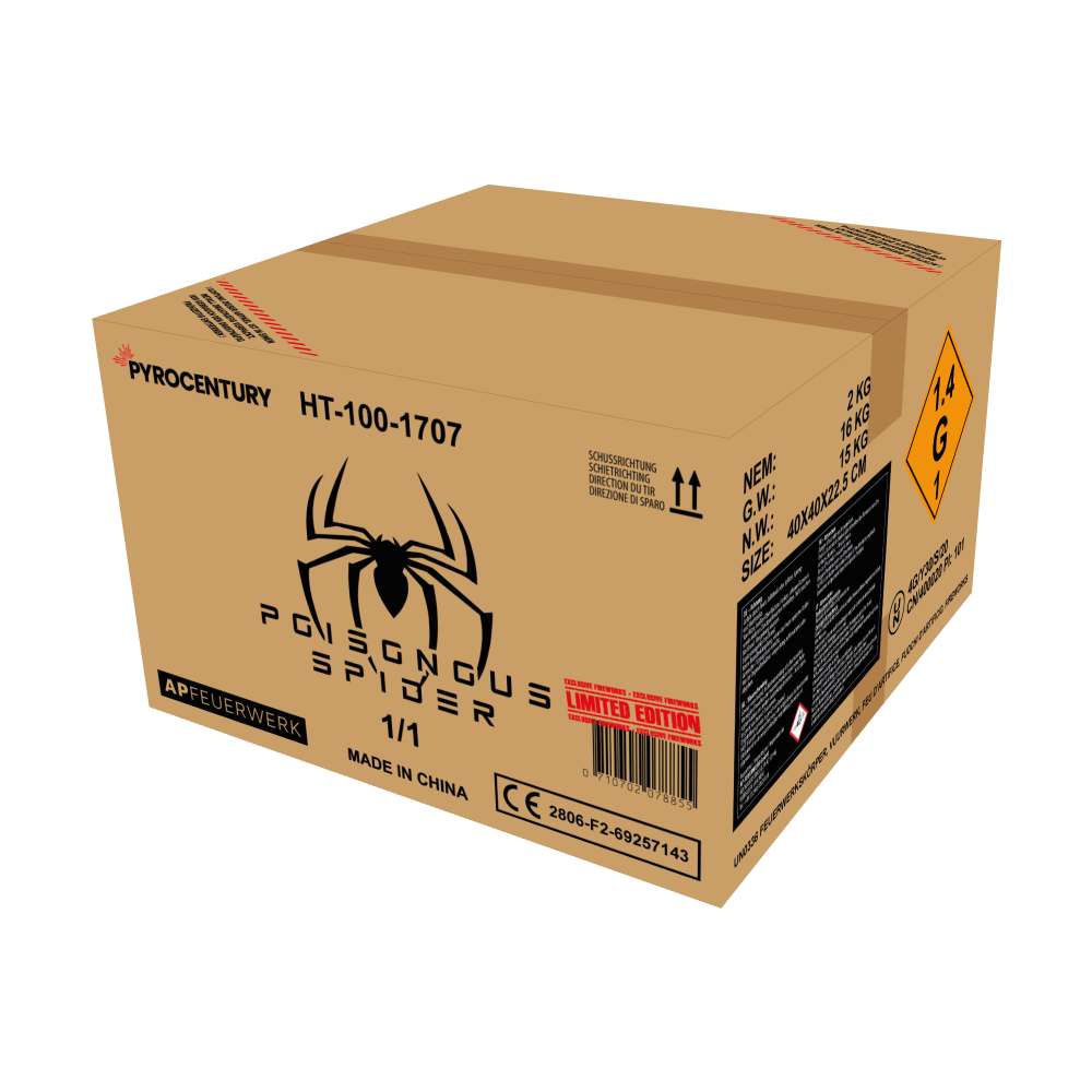 Pyrocentury Poisonous Spider 100 Schuss Verbund