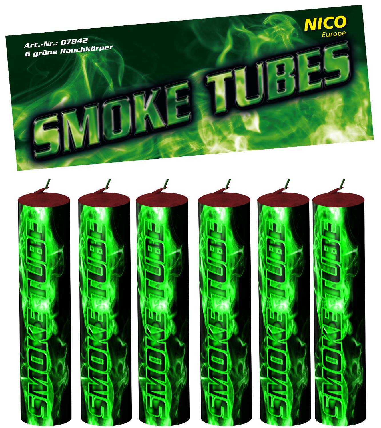 Nico Smoke Rauch Tubes Grün (6 er- Packung)