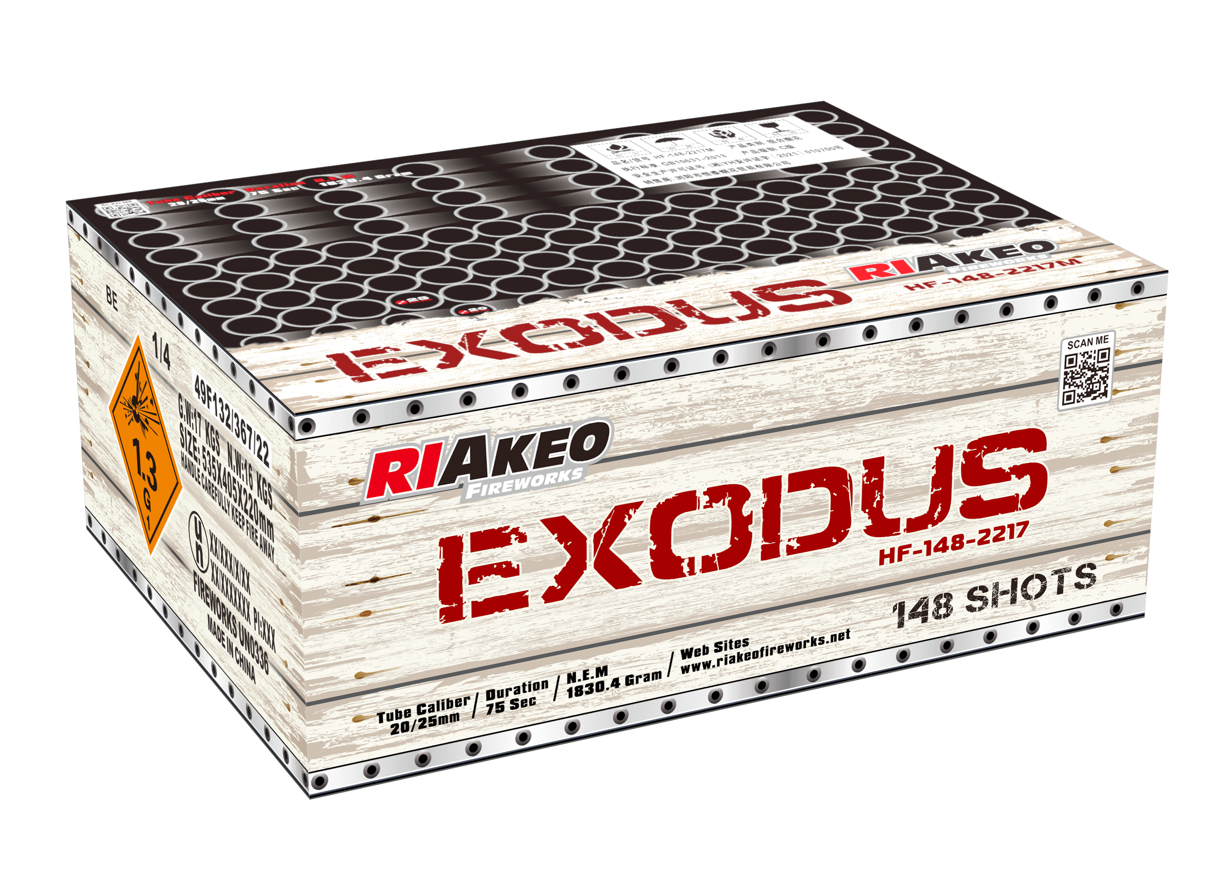 Riakeo Exodus 148 Schuss Verbundfeuerwerk