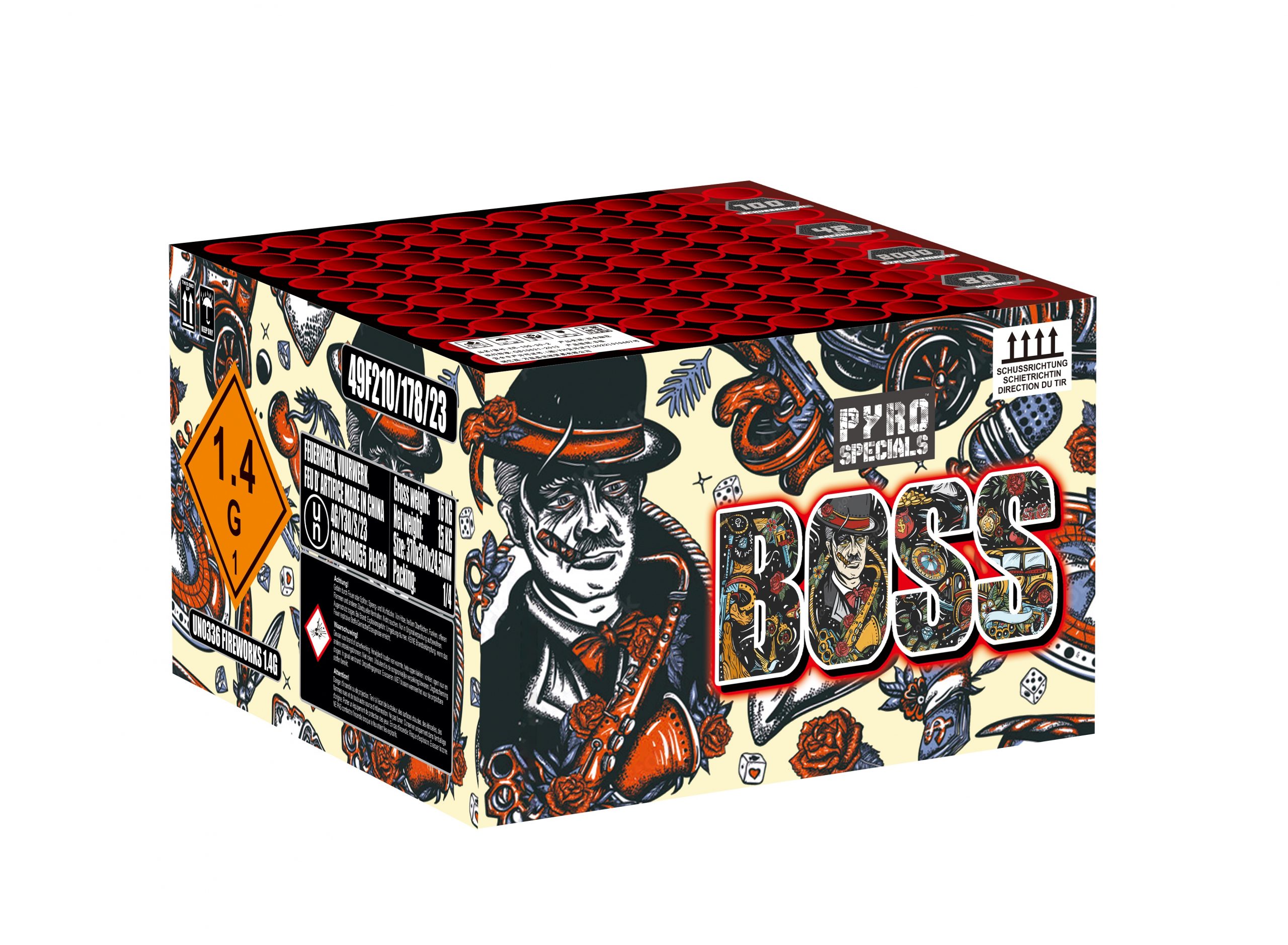 Pyro Specials BOSS 100 Schuss Verbundfeuerwerk