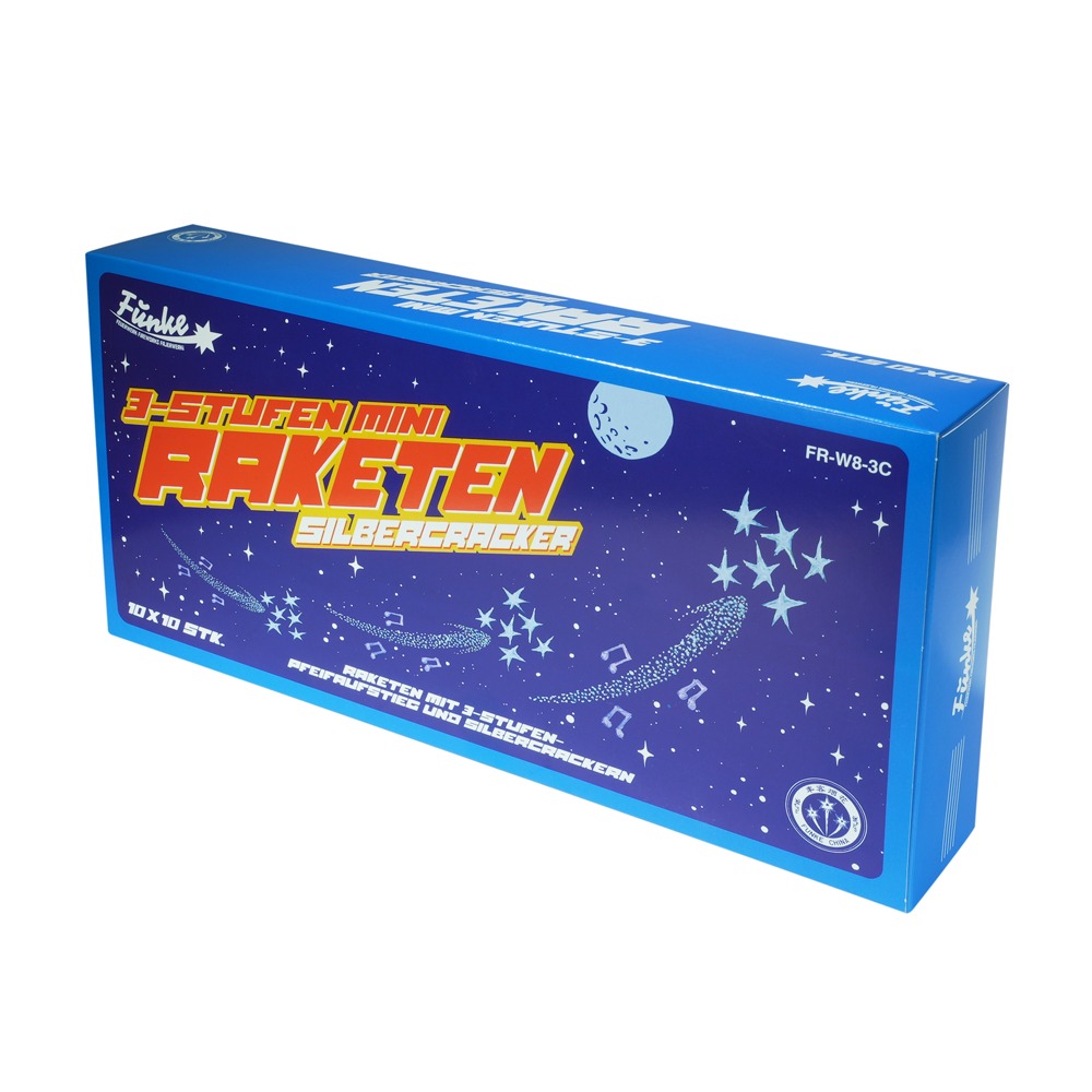 Funke 3-Stufen Mini-Raketen Silbercracker